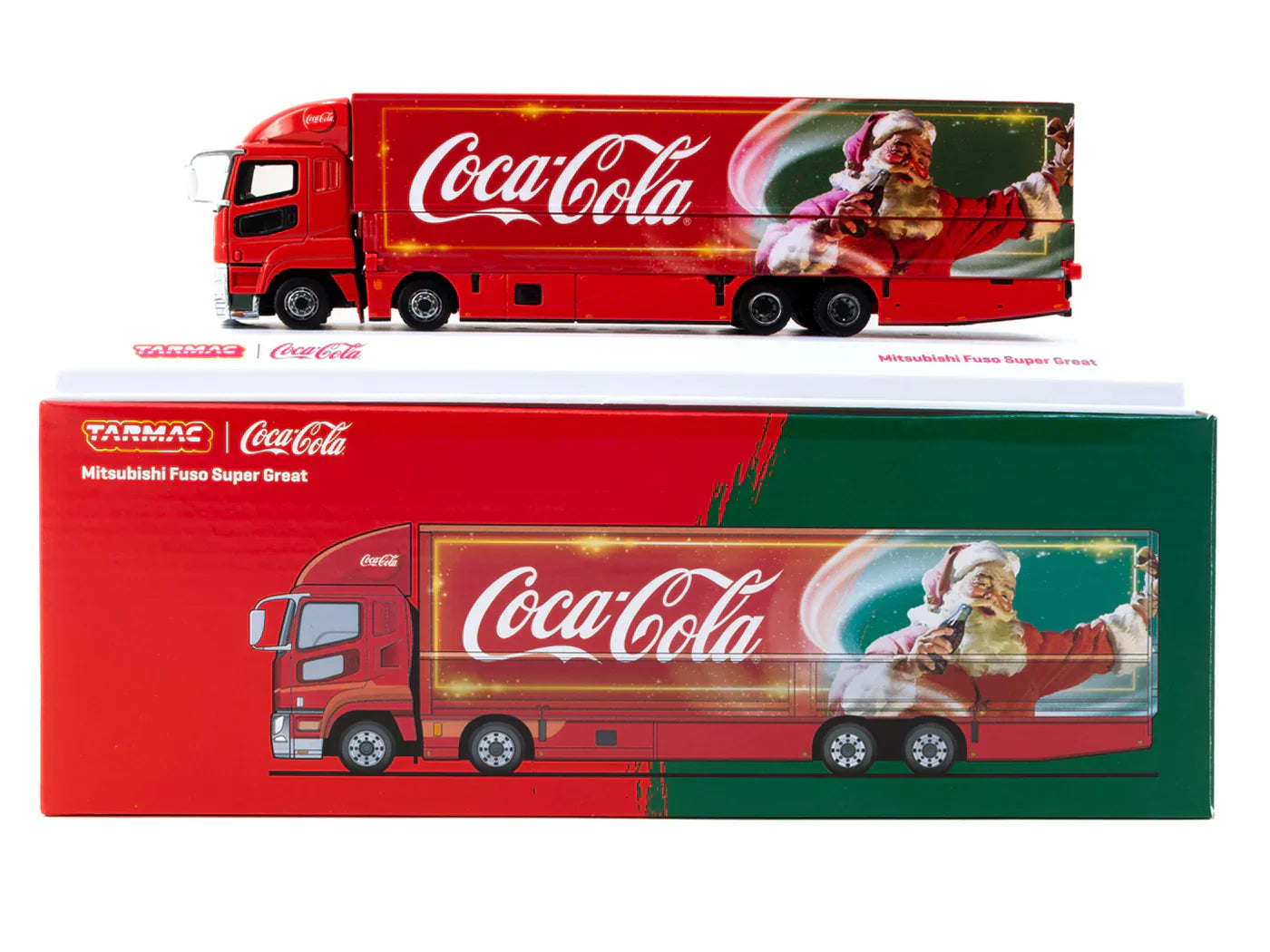 Mitsubishi Fuso Super Great Coca-Cola Santa Truck - Tarmac Works TRUCK64 - 1/64 Scale T64T-TL001-CC