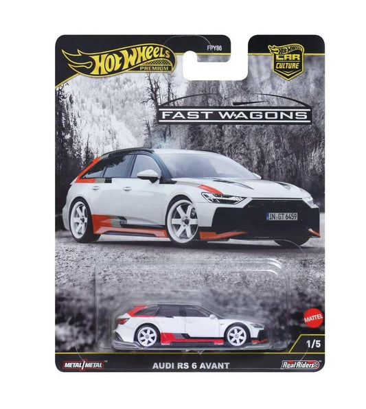 Hot Wheels Premium - Audi RS 6 Avant White Fast Wagons Series - Series Car Culture - Scala 1/64