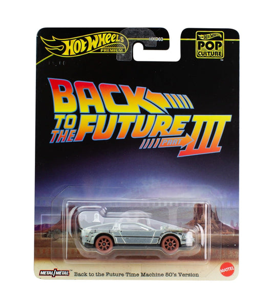 Hot Wheels Premium - DeLorean Back To The Future III Time Machine 50's Version - Scale 1/64