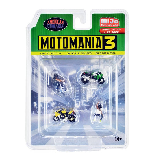 American Diorama - Motomania 3 Metal Figures Set MiJo Exclusives - Scala 1/64 AD-76499MJ