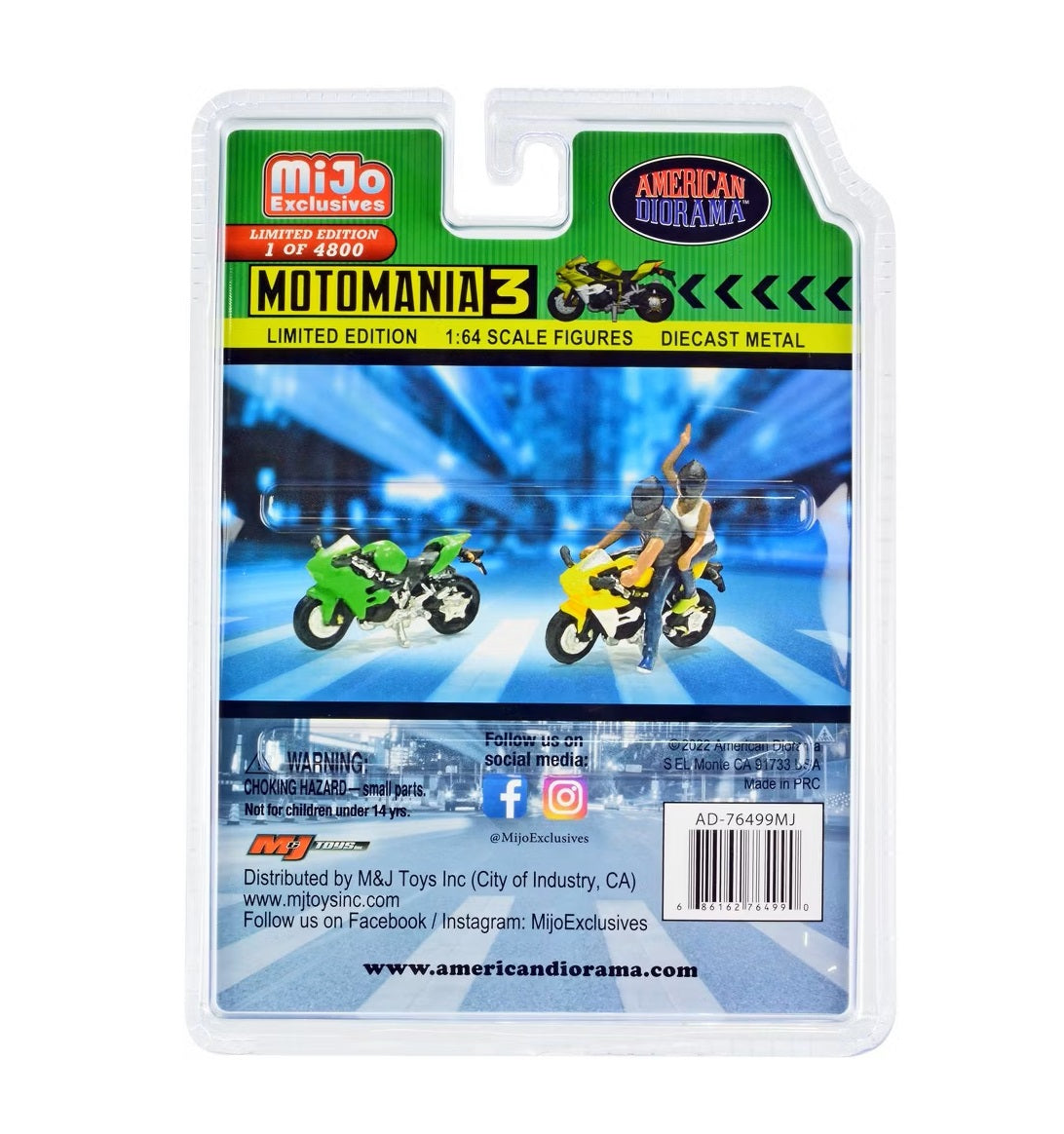 American Diorama - Motomania 3 Metal Figures Set MiJo Exclusives - Scala 1/64 AD-76499MJ