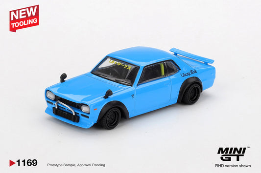 [PRÉCOMMANDE] - MINI GT - Nissan HAKOSUKA Bleu Bébé LB★Works 2015 - Échelle 1/64 MGT01169-L