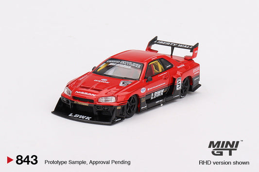 Mini GT - Nissan LB-ER34 Super Silhouette SKYLINE Red/Black - Scala 1/64 MGT00843-R