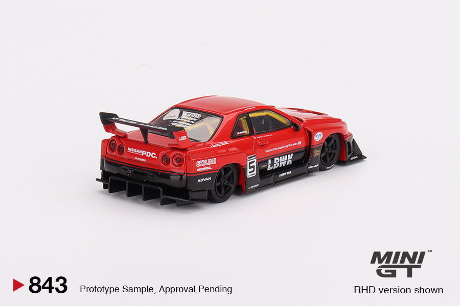 Mini GT - Nissan LB-ER34 Super Silhouette SKYLINE Red/Black - Scala 1/64 MGT00843-R