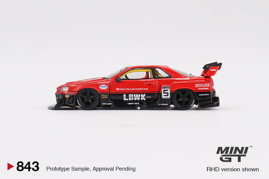 Mini GT - Nissan LB-ER34 Super Silhouette SKYLINE Red/Black - Scala 1/64 MGT00843-R