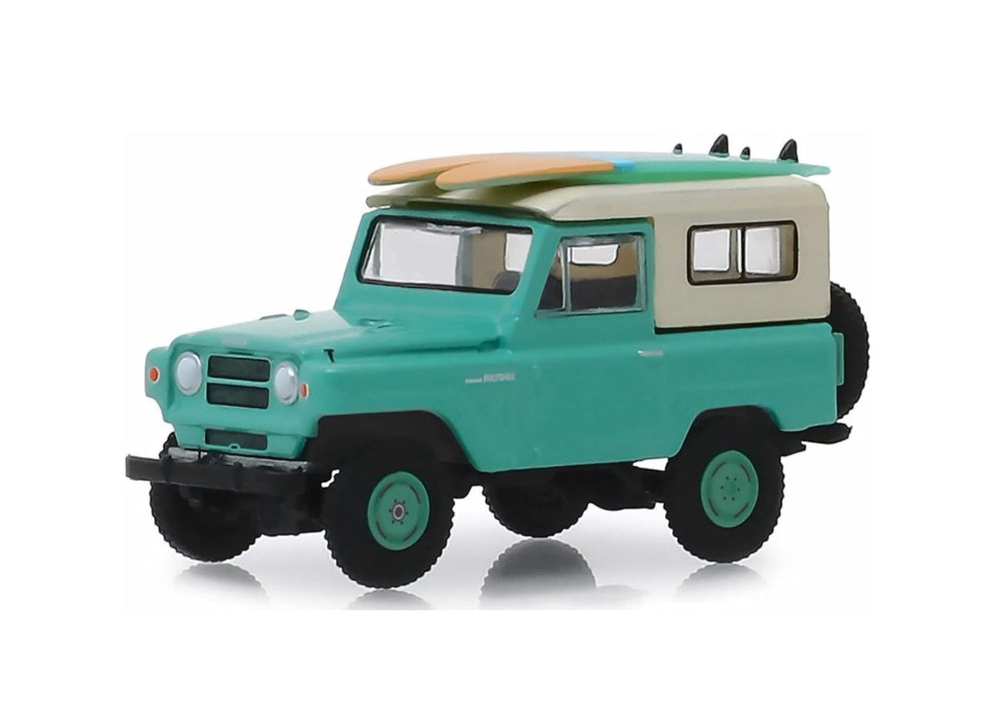 Greenlight - 1969 Nissan Patrol with Surfboards - Series Hobby Shop - Scale 1/64