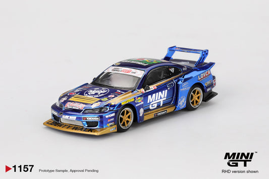 Mini GT - Nissan Silvia S15 LB-Super Silhouette #555 Team MINI GT Liberty Walk Formula Drift 2025 - Scale 1-64 MGT01157-R