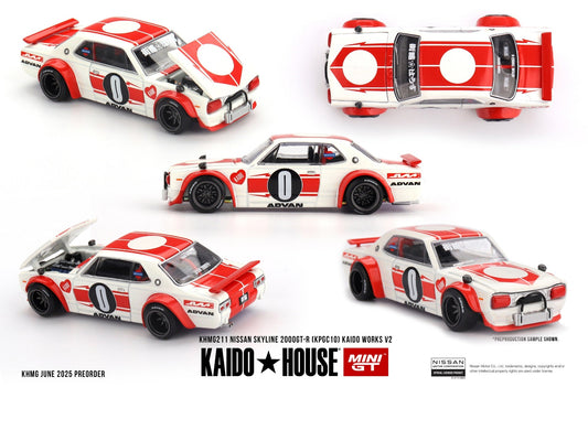[PRE-ORDER] Mini GT Kaido House - Nissan Skyline 2000GT-R (KPGC10) Kaido Works V2 - Scala 1/64 KHMG211 EAN 840456307465