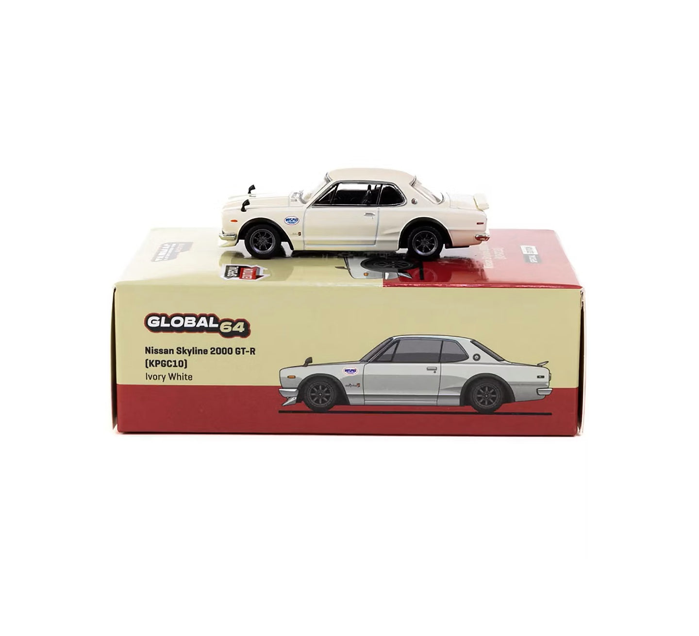 Tarmac Works - Nissan Skyline 2000GT-R (KPGC10) RHD Ivory White "Japan Special Ed" "Global64" Series - Scala 1/64 T64G-043-WH