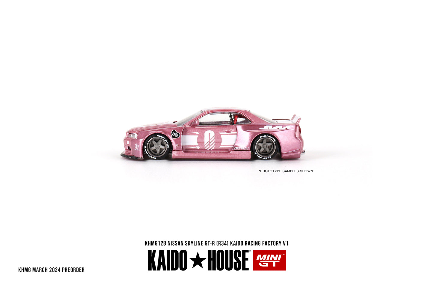 Mini GT - Nissan Skyline GT-R (R34) KAIDO RACING FACTORY V1 - KAIDO HOUSE - Scale 1/64 KHMG128