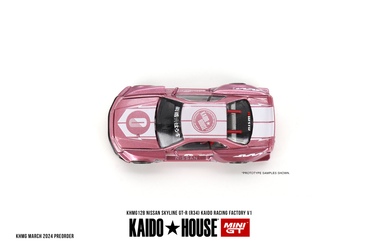 Mini GT - Nissan Skyline GT-R (R34) KAIDO RACING FACTORY V1 - KAIDO HOUSE - Scale 1/64 KHMG128