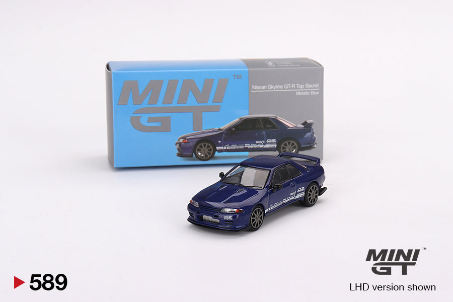 Mini GT - Nissan Skyline GT-R Top Secret  VR32 Metallic Blue - Scala 1/64 MGT00589-R
