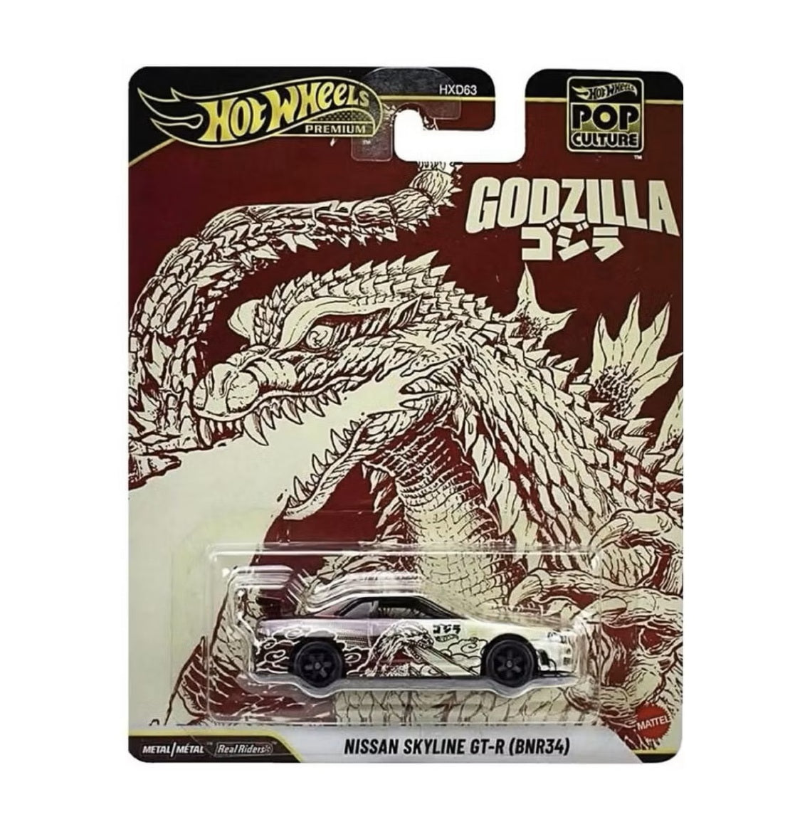 Hot Wheels Premium - Nissan Skyline GT-R (BNR34) Godzilla - Scale 1/64