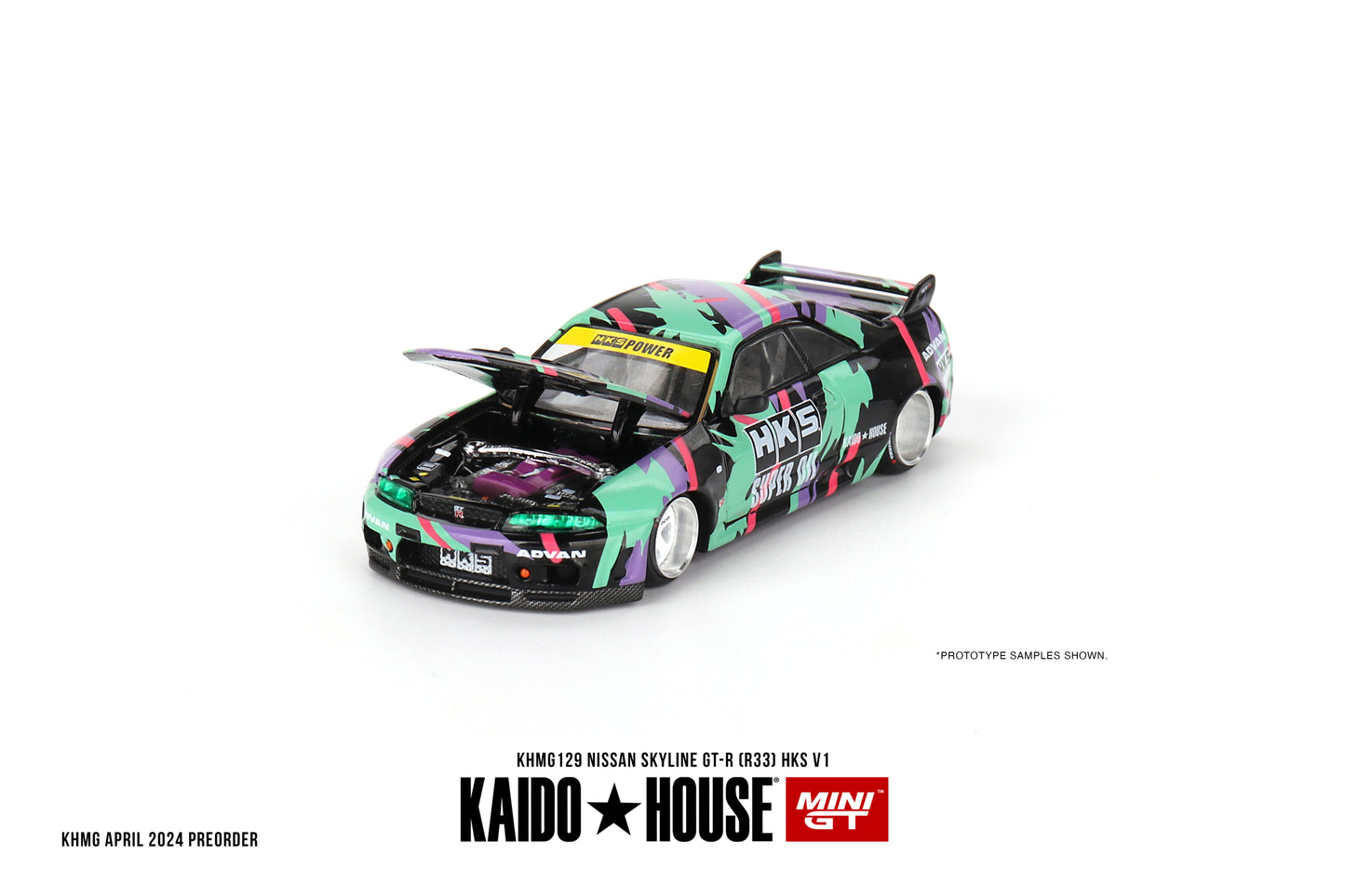 Mini GT - Nissan Skyline GT-R (R33) HKS V1 - KAIDO HOUSE - Scala 1/64 KHMG129