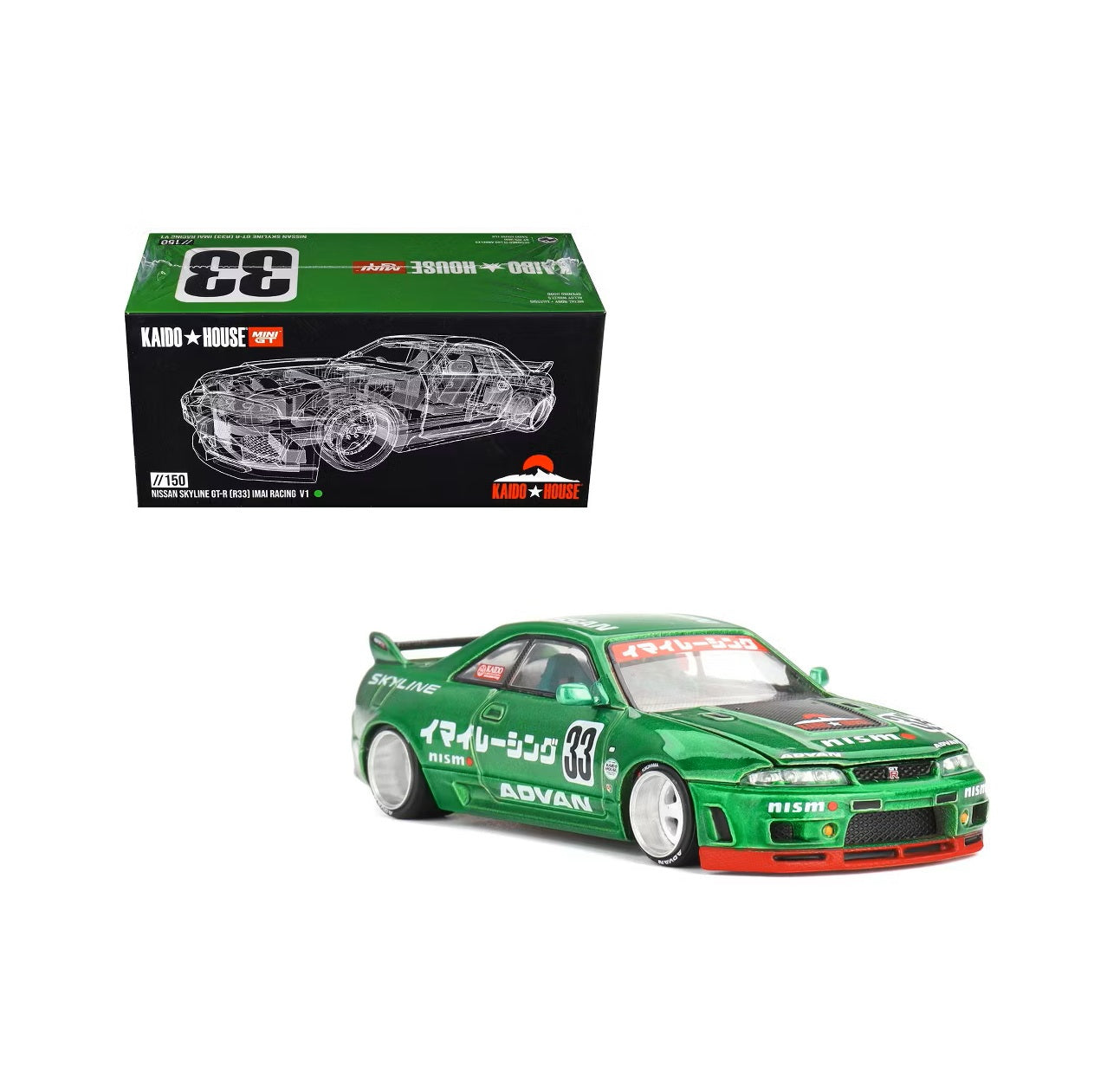 Mini GT - Nissan Skyline GT-R (R33) Imai Racing V1 - KAIDO HOUSE - Scale 1/64 KHMG150
