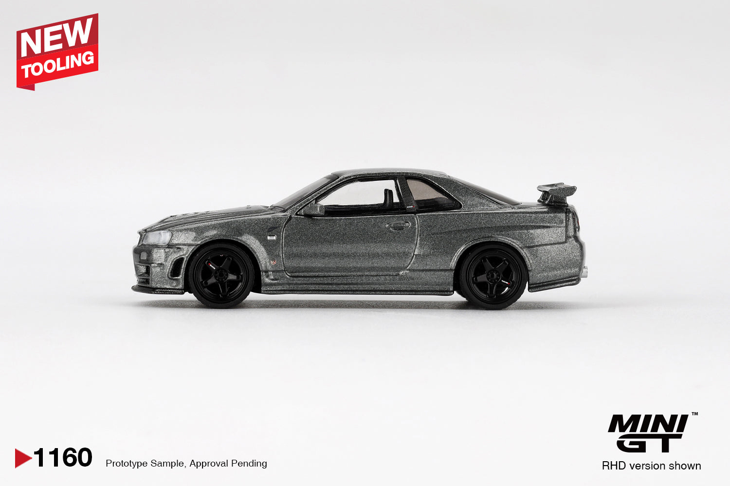 PRE-ORDER] Mini GT - Nissan Skyline GT-R (R34) Dark Metal Gray