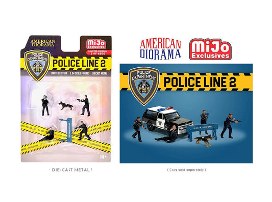 American Diorama - Police Line 2 Metal Figures Set MiJo Exclusives - Scala 1/64 AD-76497MJ