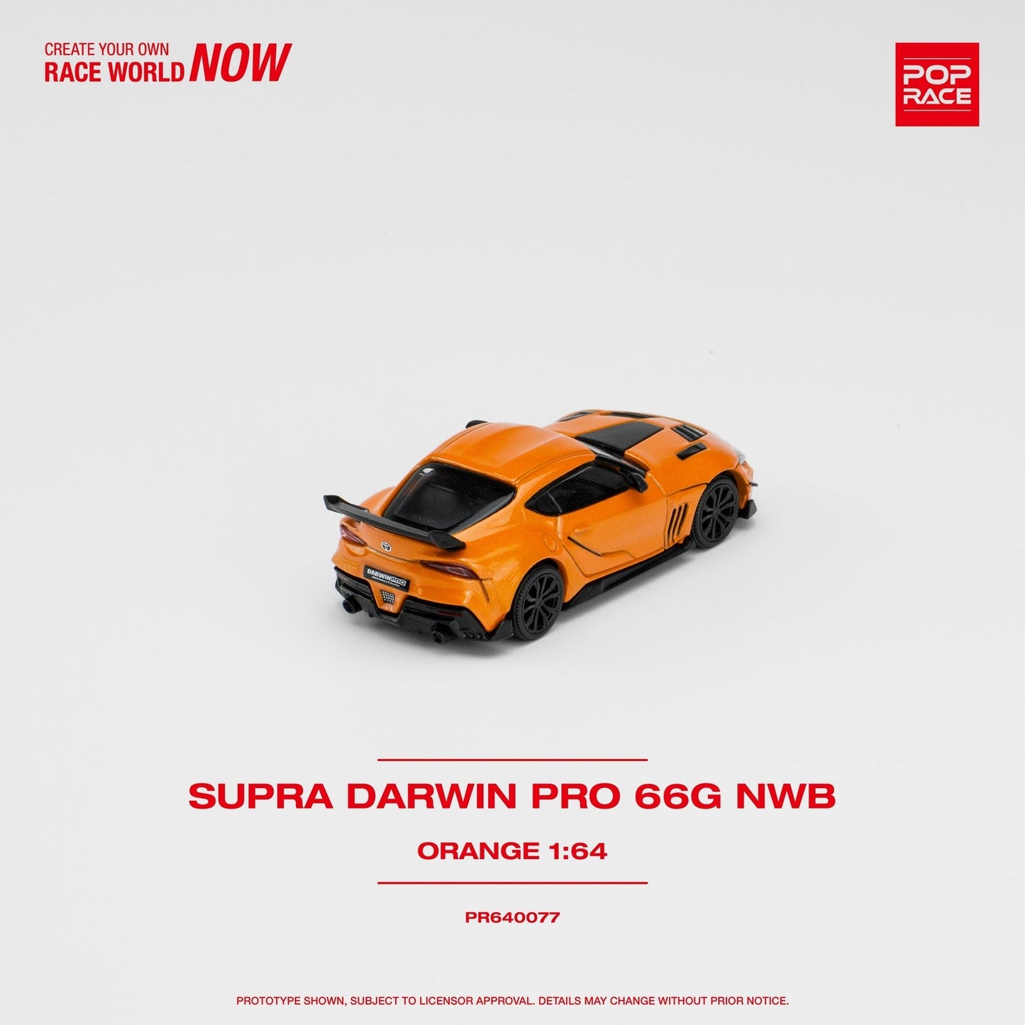 Pop Race - Darwinpro 66G NWB Supra Orange - Scale 1/64 PR64-77