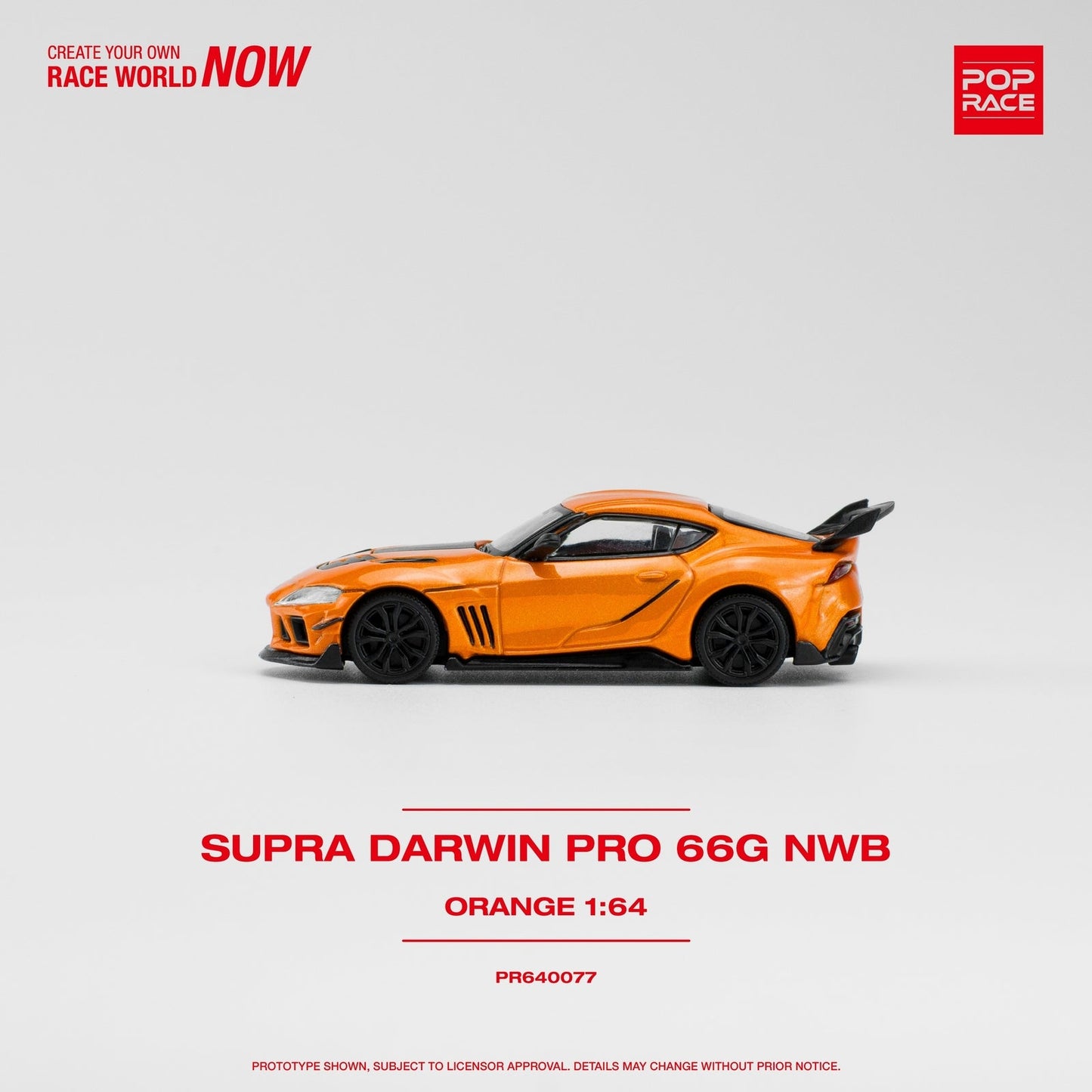 Pop Race - Darwinpro 66G NWB Supra Orange - Scale 1/64 PR64-77