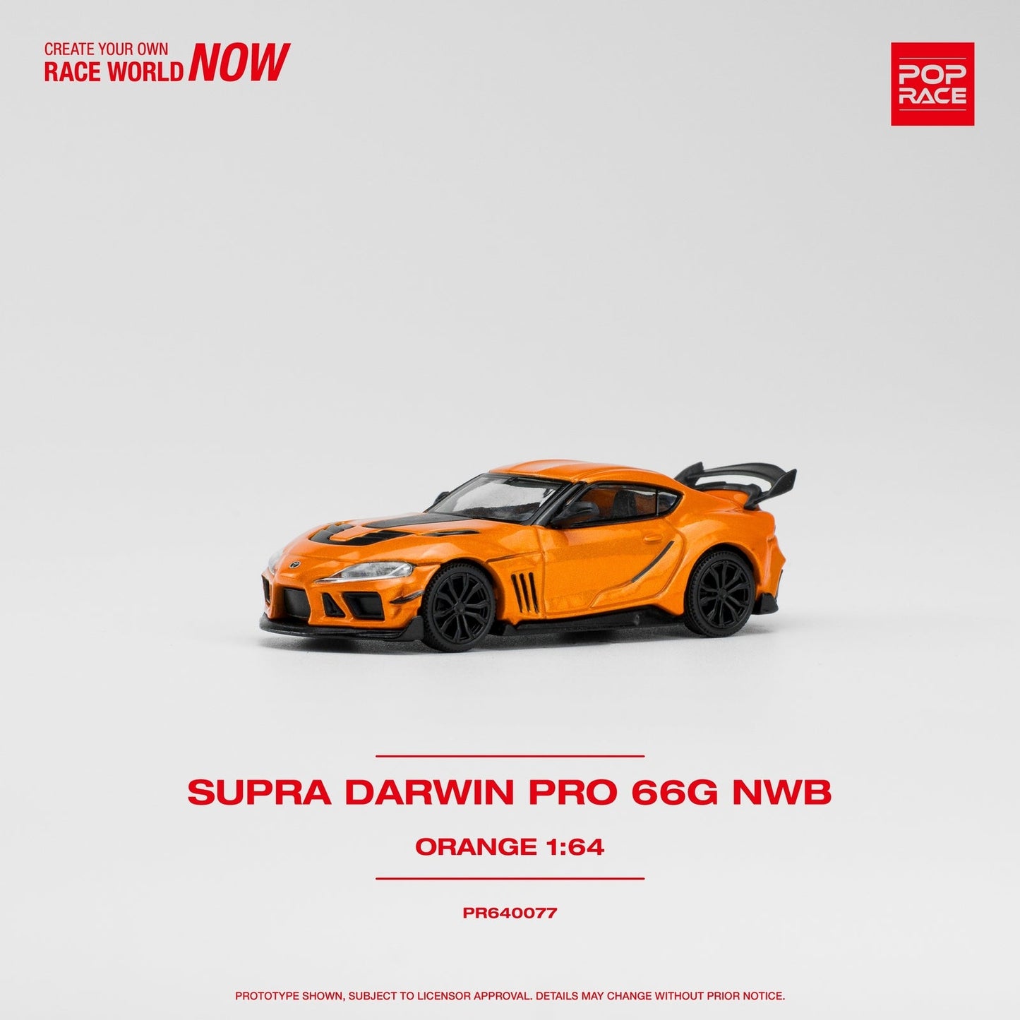 Pop Race - Darwinpro 66G NWB Supra Orange - Scale 1/64 PR64-77