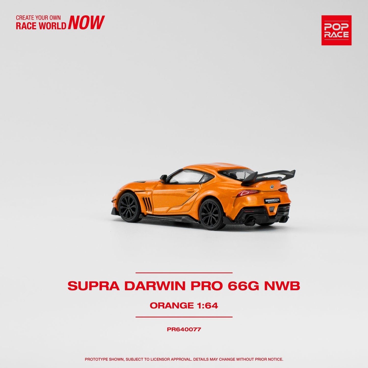 Pop Race - Darwinpro 66G NWB Supra Orange - Scale 1/64 PR64-77