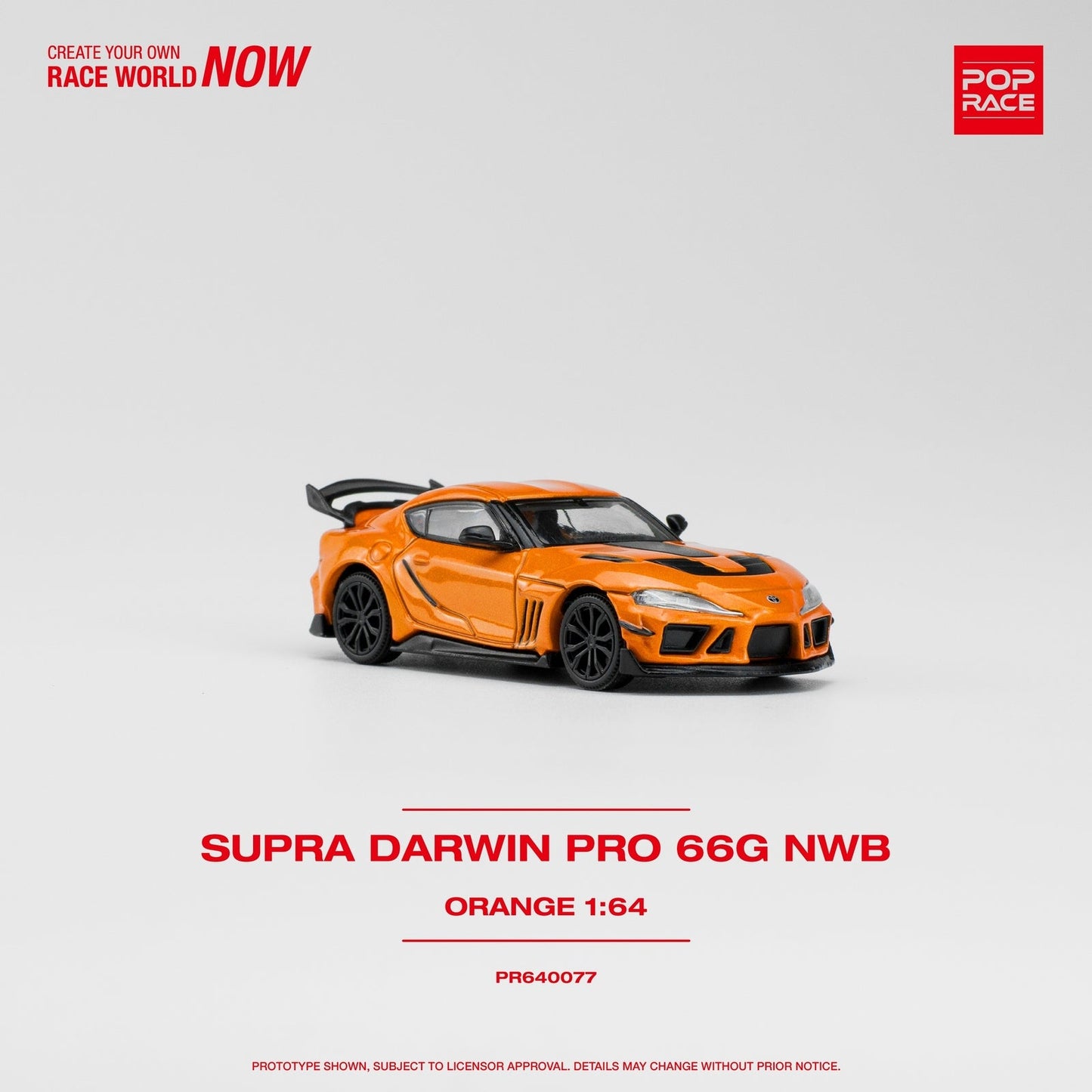Pop Race - Darwinpro 66G NWB Supra Orange - Scale 1/64 PR64-77