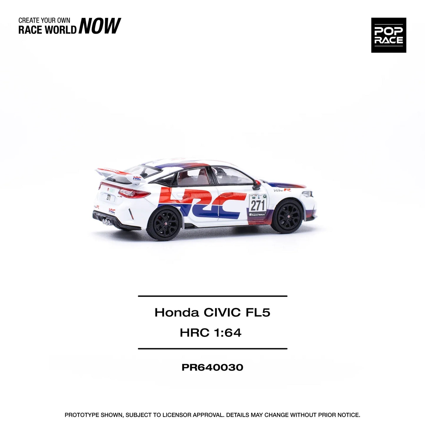 Pop Race - Honda Civic FL5 TYPE-R TCR - HRC - Scale 1/64 PR64-030