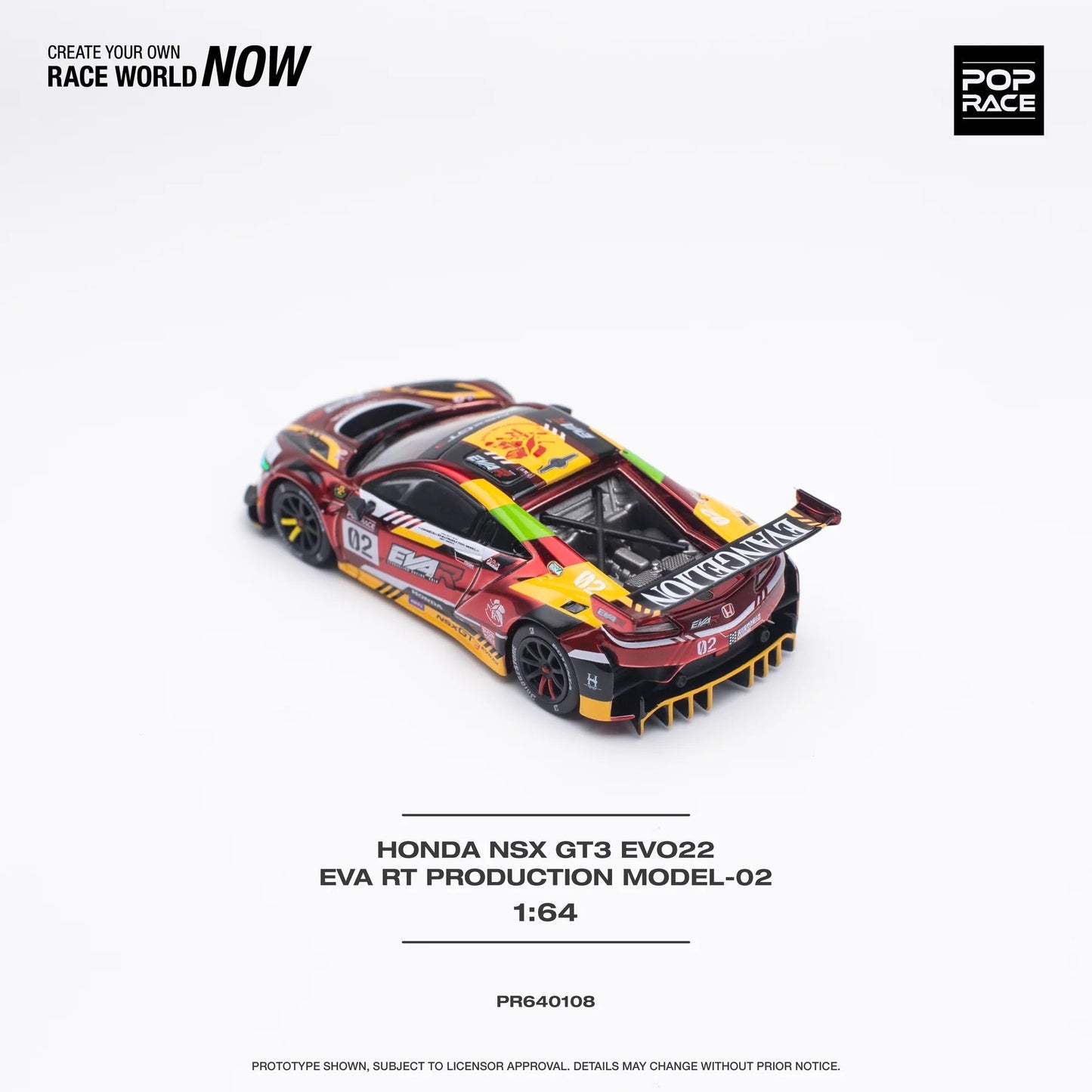 Pop Race - Honda NSX GT3 EVO22 RT Production Model 02 - Scala 1/64 PR64-0108