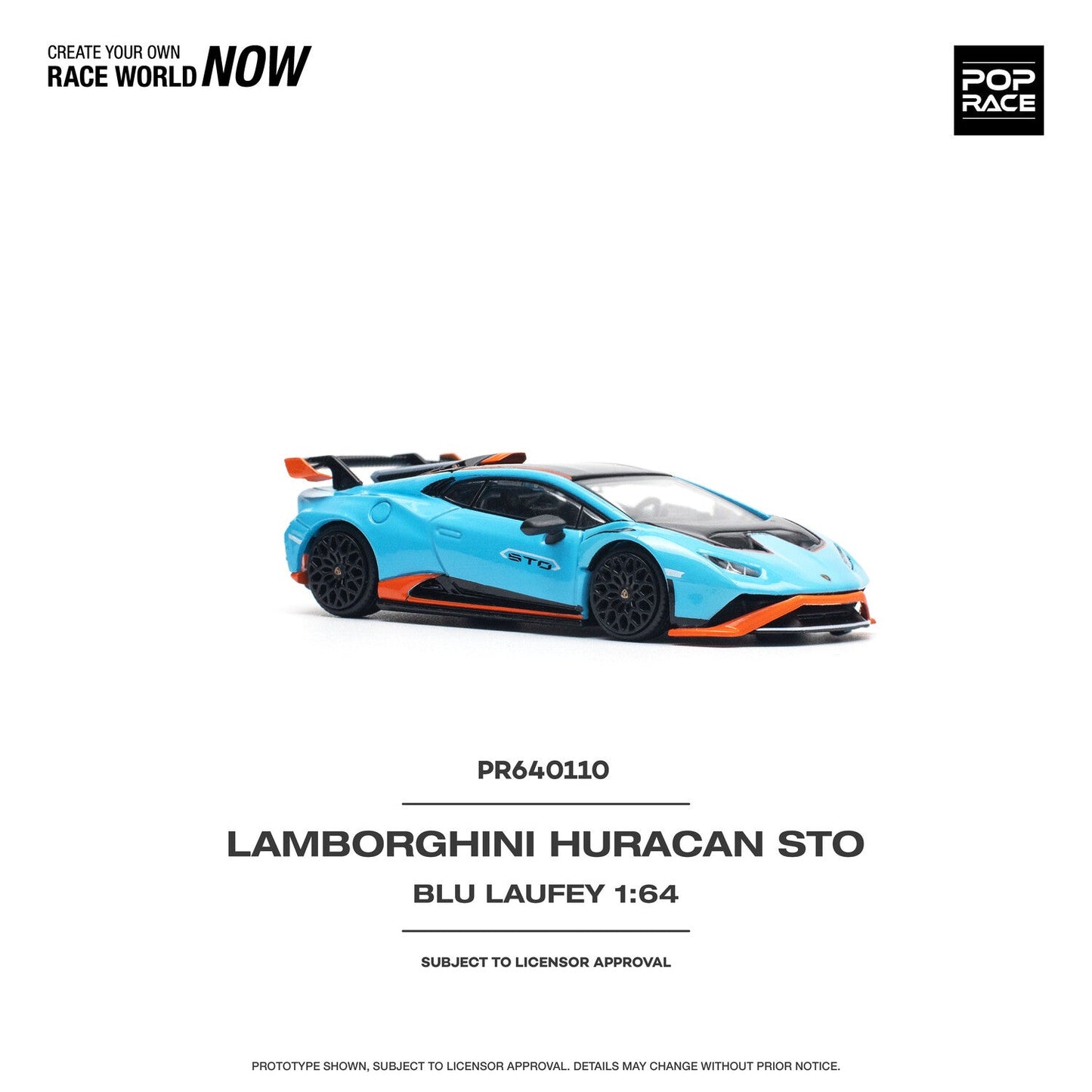 Pop Race - Lamborghini Huracan STO Blu Laufey Scale 1/64 PR64-110