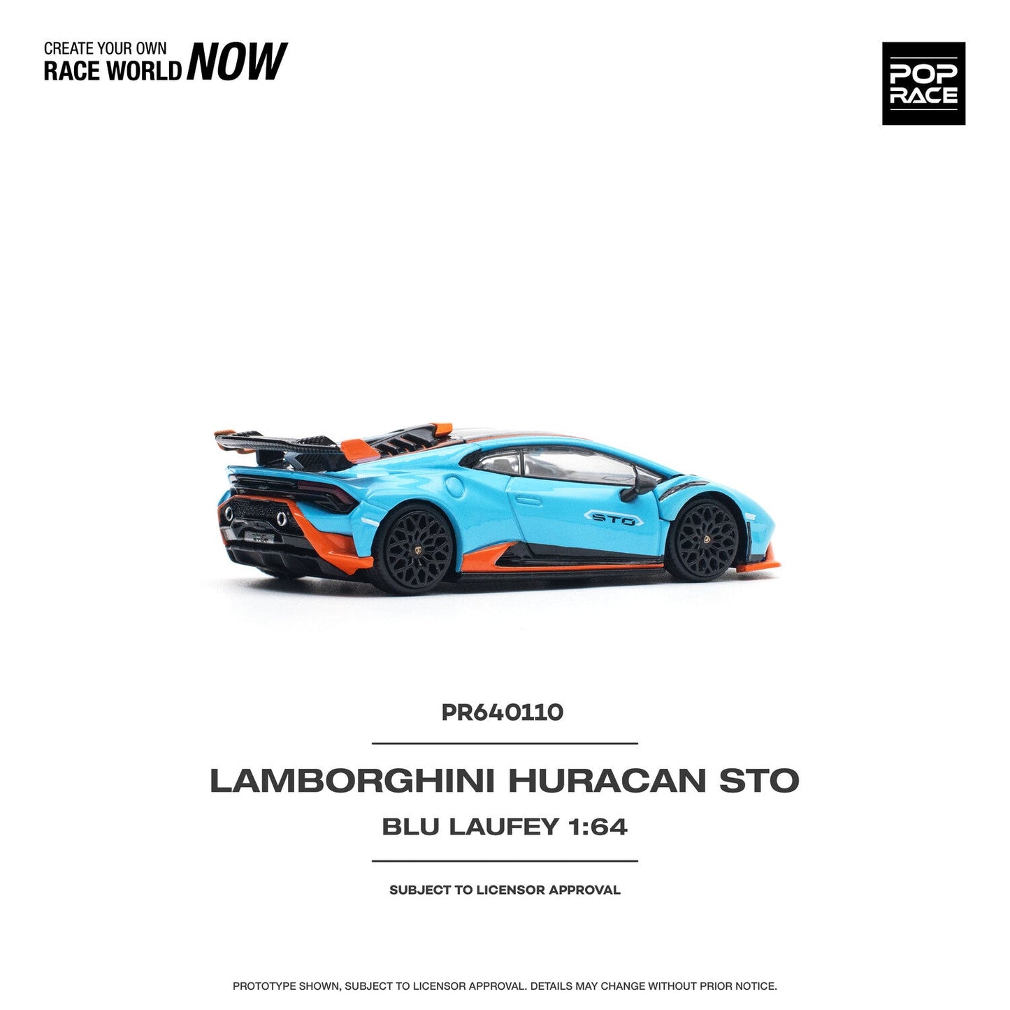 Pop Race - Lamborghini Huracan STO Blu Laufey Scale 1/64 PR64-110