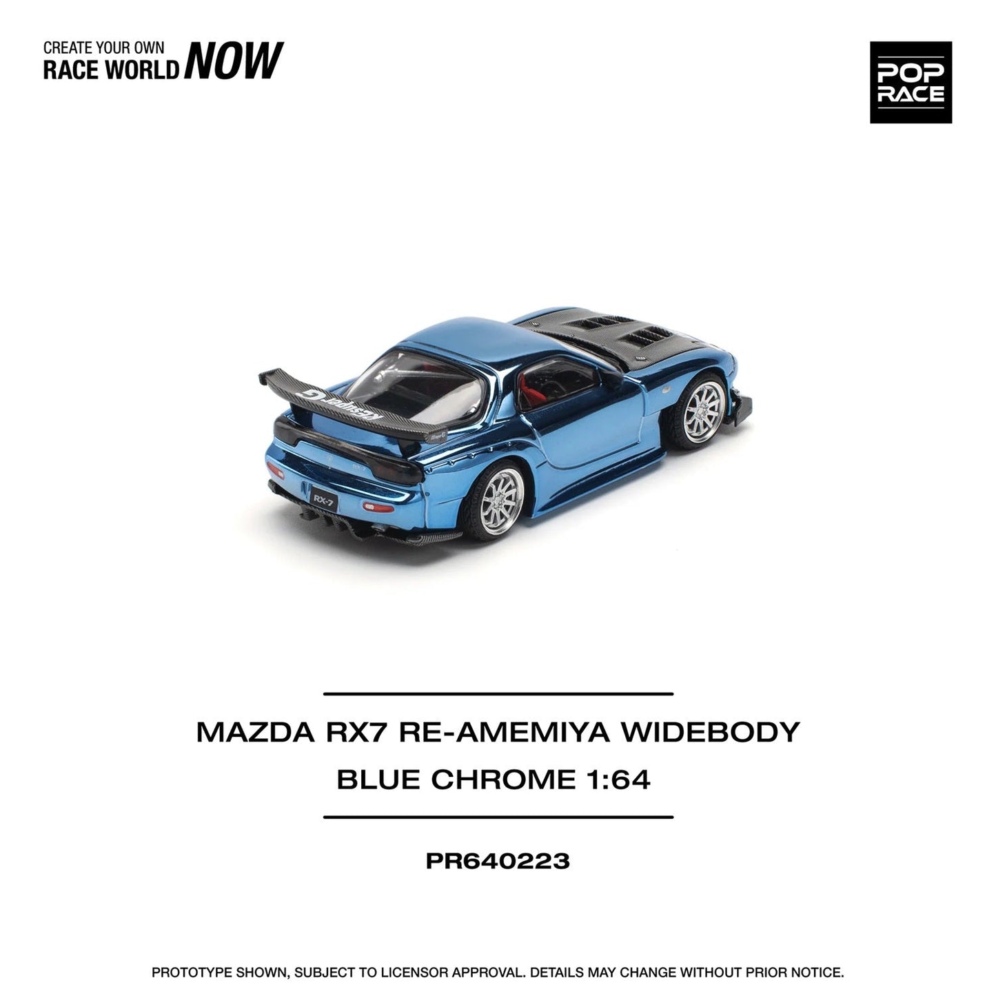 Pop Race - Mazda Rx-7 Re-Amemiya Widebody Blue Chrome - Scala 1/64 PR64-223