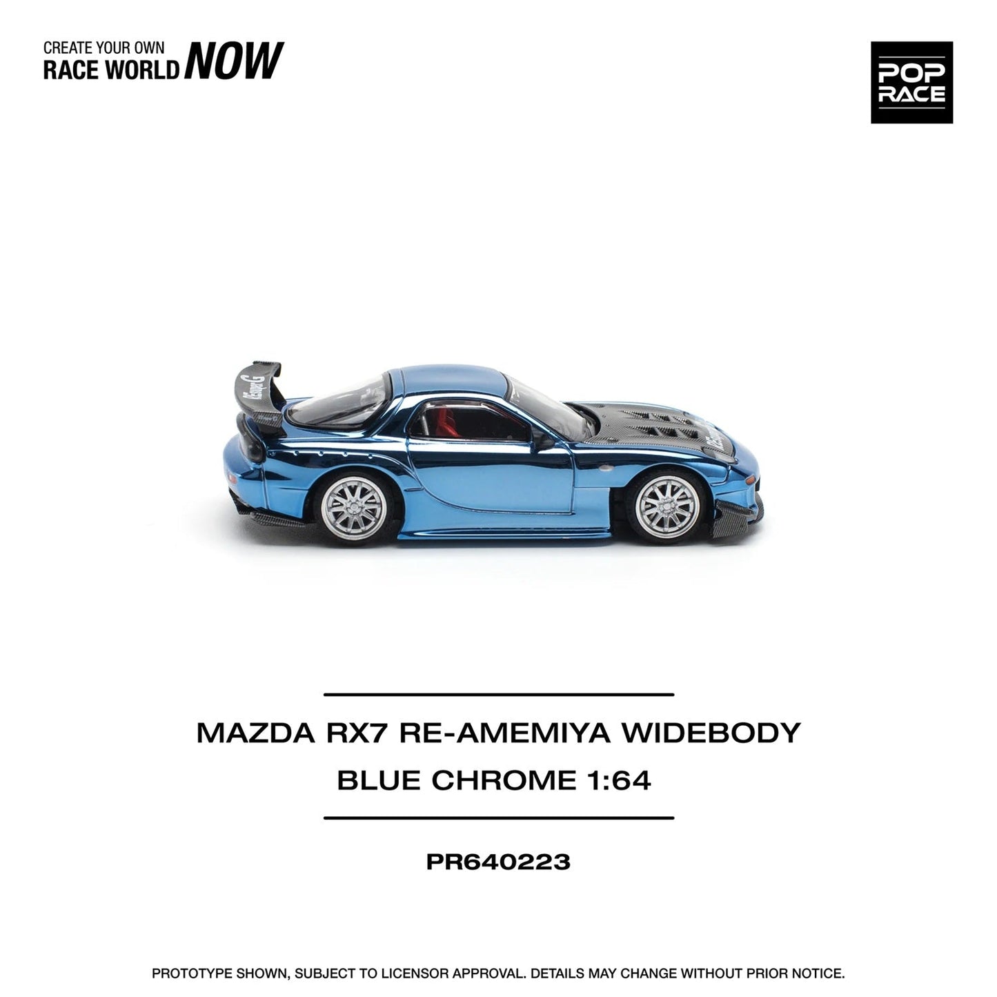 Pop Race - Mazda Rx-7 Re-Amemiya Widebody Blue Chrome - Scala 1/64 PR64-223
