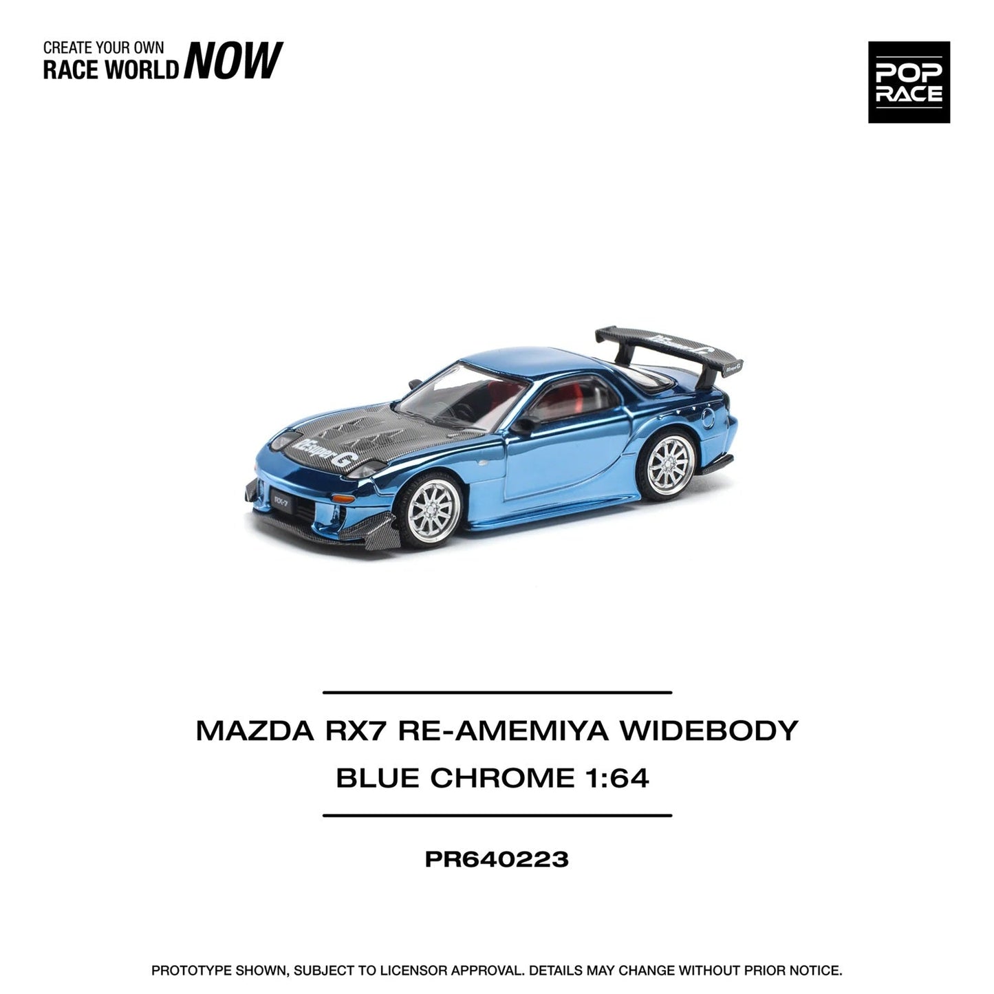 Pop Race - Mazda Rx-7 Re-Amemiya Widebody Blue Chrome - Scala 1/64 PR64-223