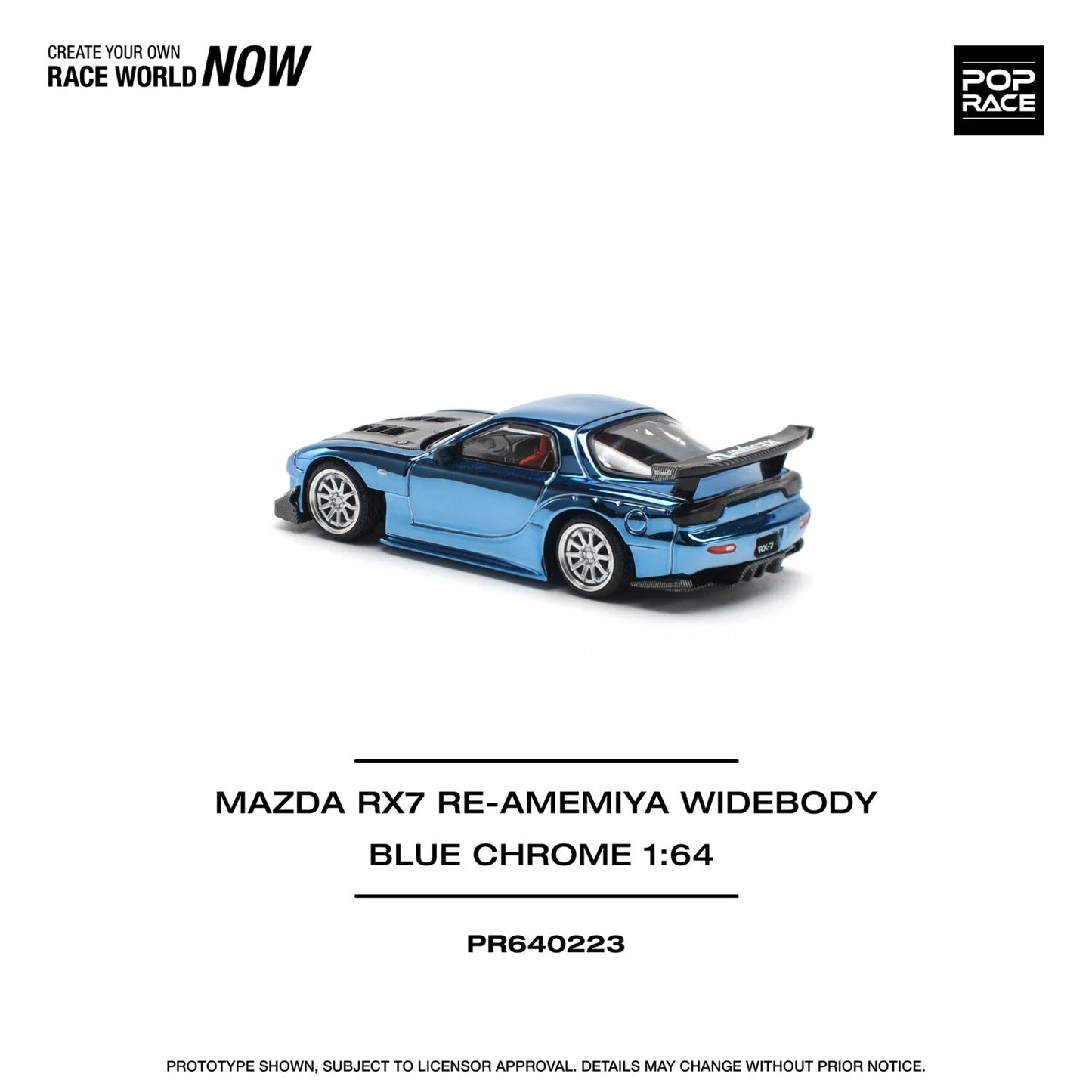 Pop Race - Mazda Rx-7 Re-Amemiya Widebody Blue Chrome - Scala 1/64 PR64-223