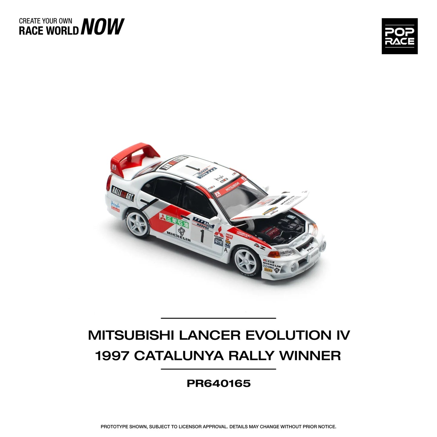 Pop Race - Mitsubishi Lancer Evolution IV RHD #1 Winner "Rally de Catalunya" 1997 - Pop Race - Scala 1/64 PR64-165