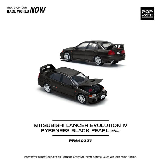 Pop Race - Mitsubishi Lancer Evolution IV Pyrenees Black Pearl - Scala 1/64 PR64-227