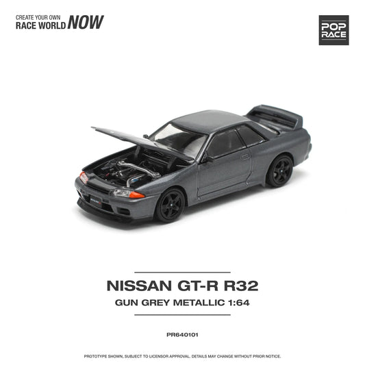 Pop Race - Nissan Skyline GT-R R32 Gun Grey Metallic - Scala 1/64 PR64-0101