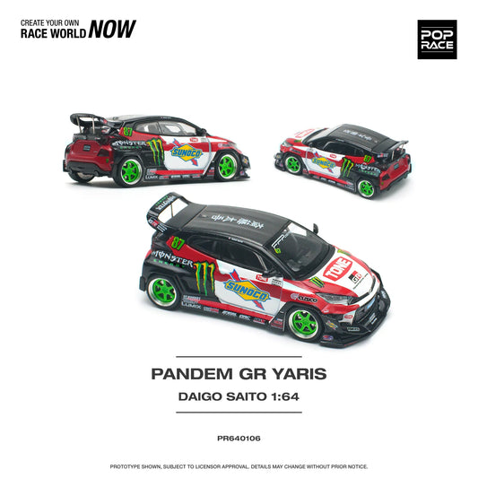 Pop Race - Toyota Pandem GR Yaris "Daigo Saito" - Scala 1/64 PR64-0106