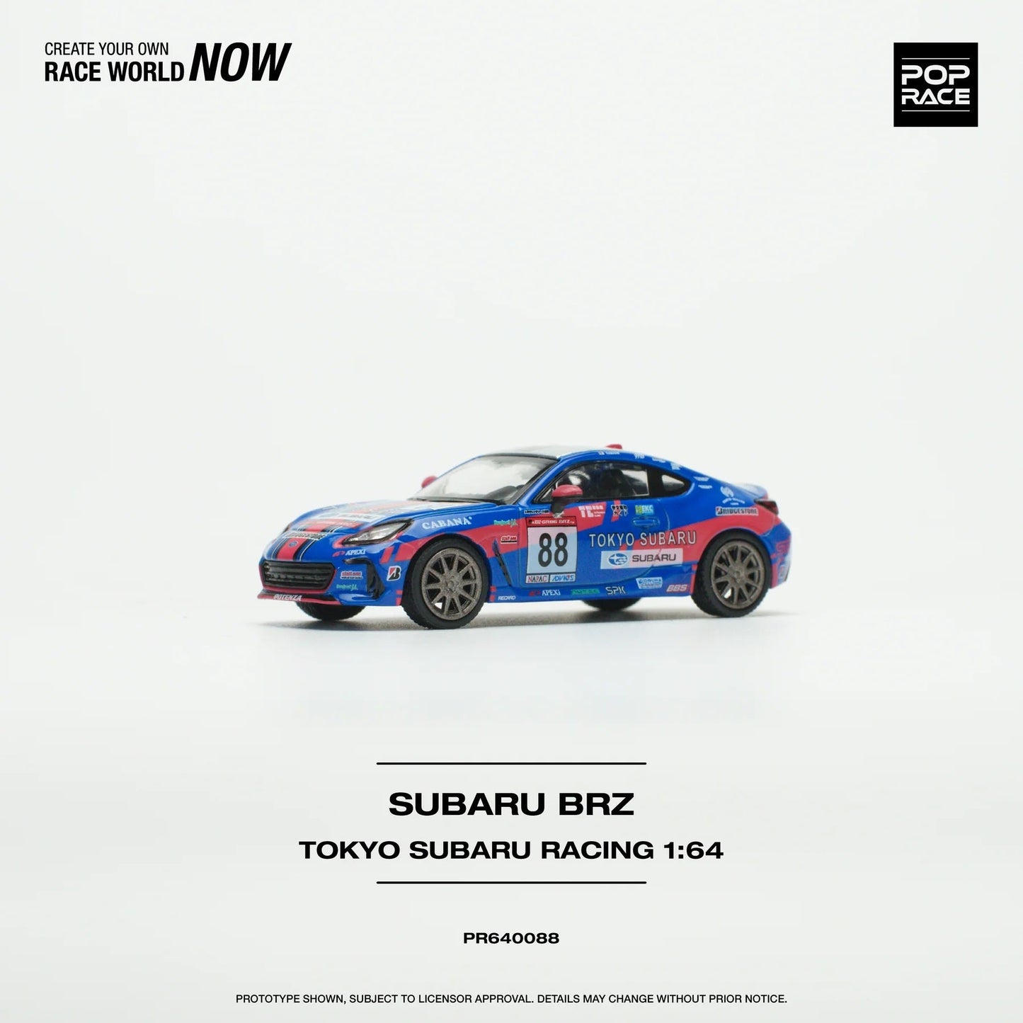 Pop Race - Subaru BRZ Tokyo Subaru Racing Scale 1/64 PR64-0088