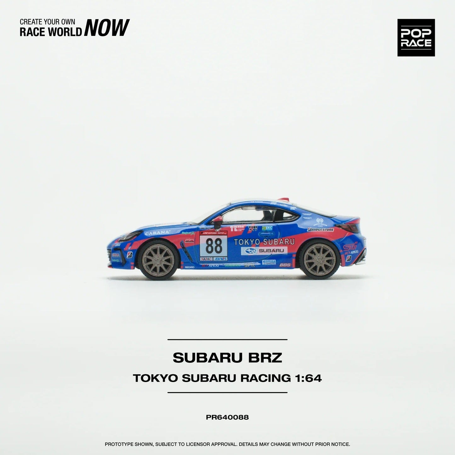 Pop Race - Subaru BRZ Tokyo Subaru Racing Scale 1/64 PR64-0088