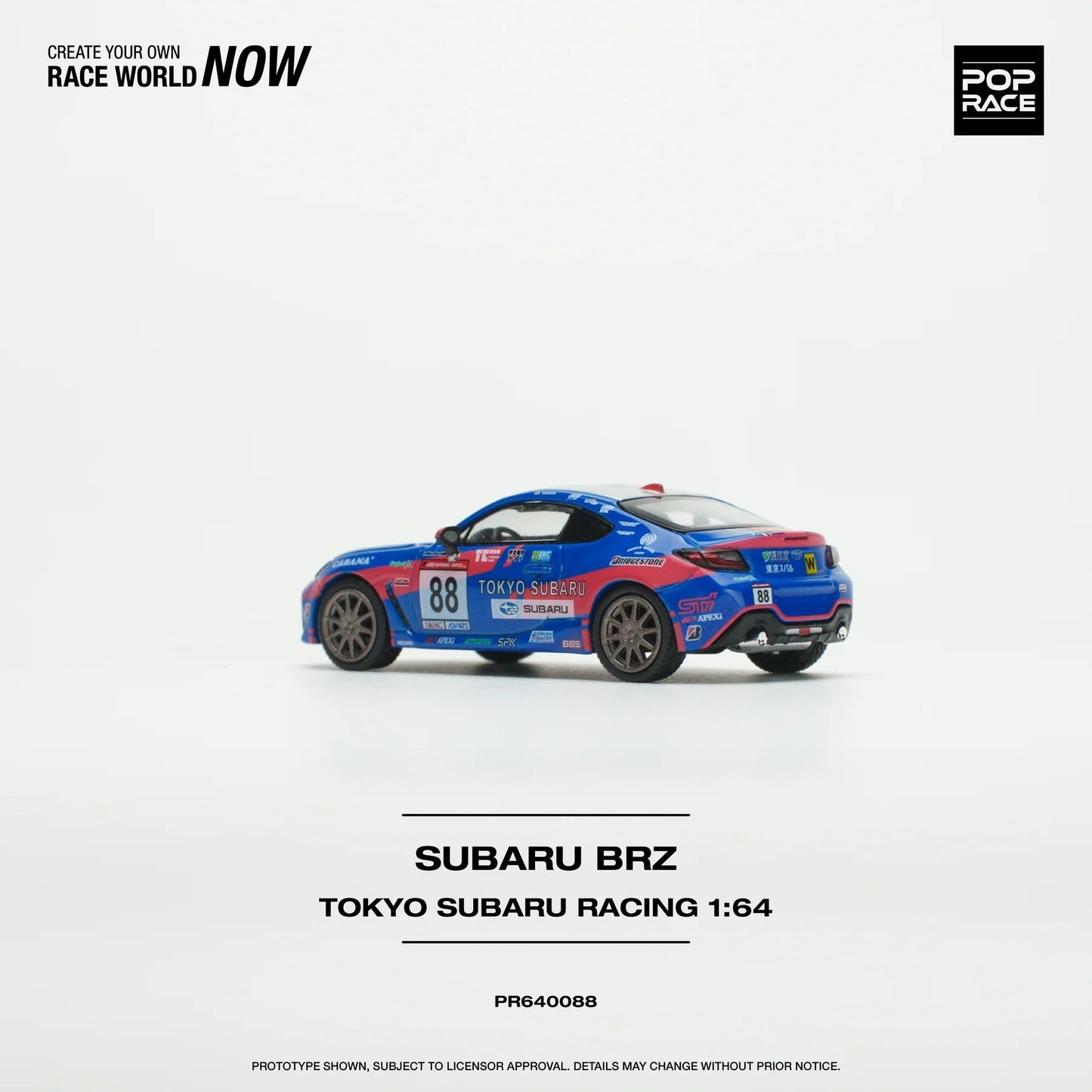 Pop Race - Subaru BRZ Tokyo Subaru Racing Scale 1/64 PR64-0088