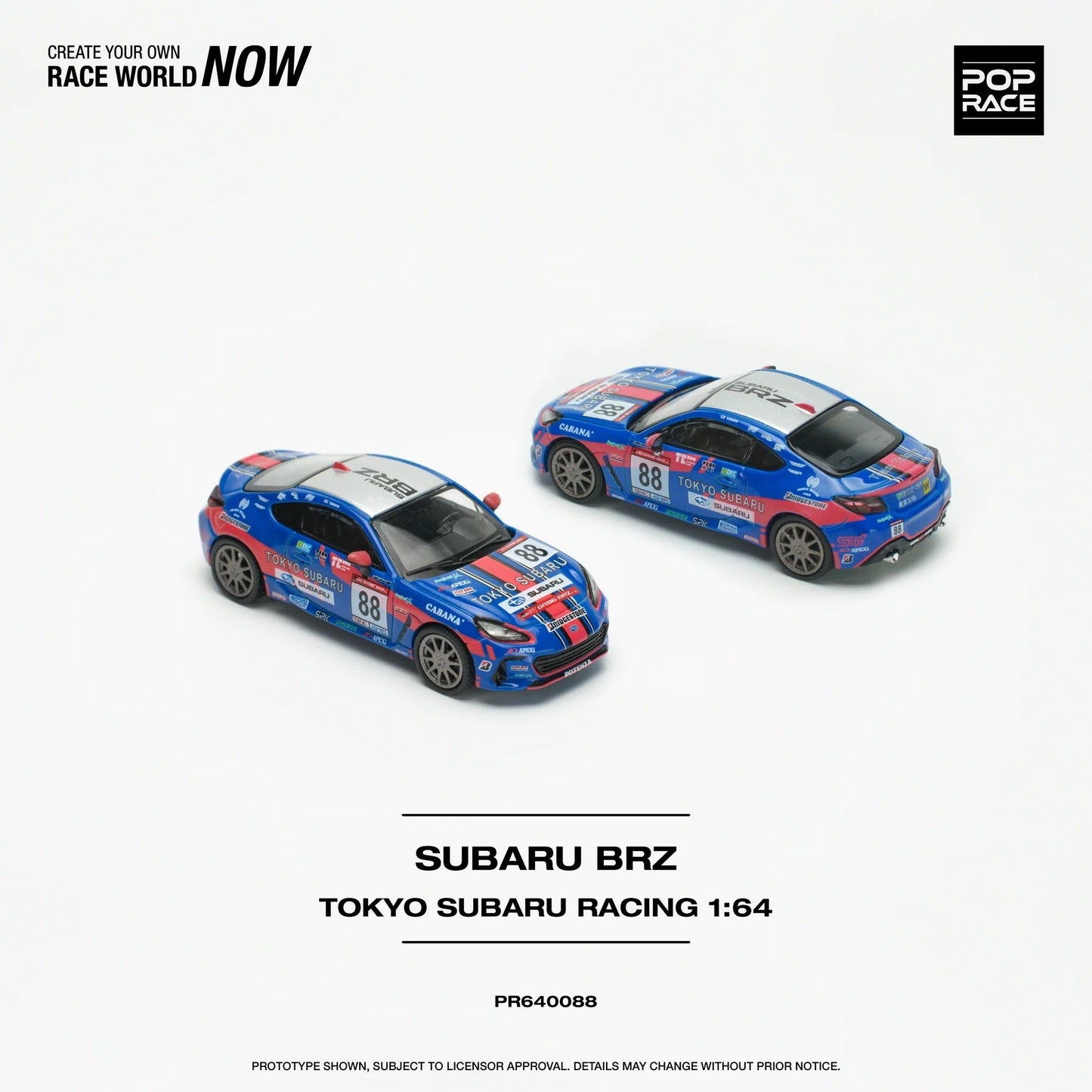 Pop Race - Subaru BRZ Tokyo Subaru Racing Scale 1/64 PR64-0088