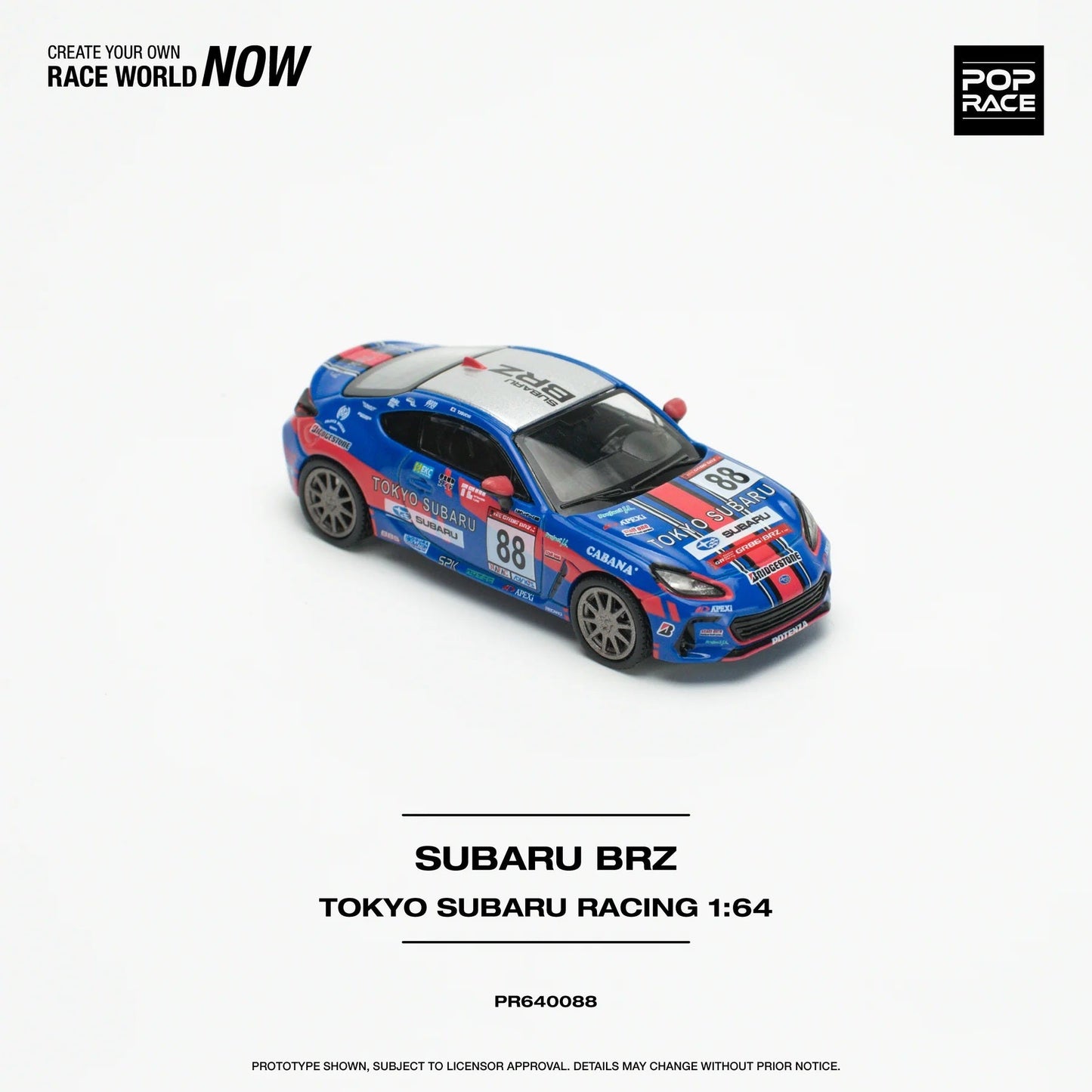 Pop Race - Subaru BRZ Tokyo Subaru Racing Scale 1/64 PR64-0088