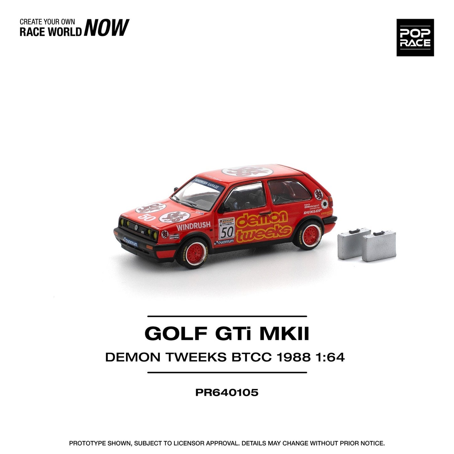 Pop Race - Volkswagen Golf MK2 Team Demon Tweeks BTCC 1988 - Scale 1/64 PR64-105