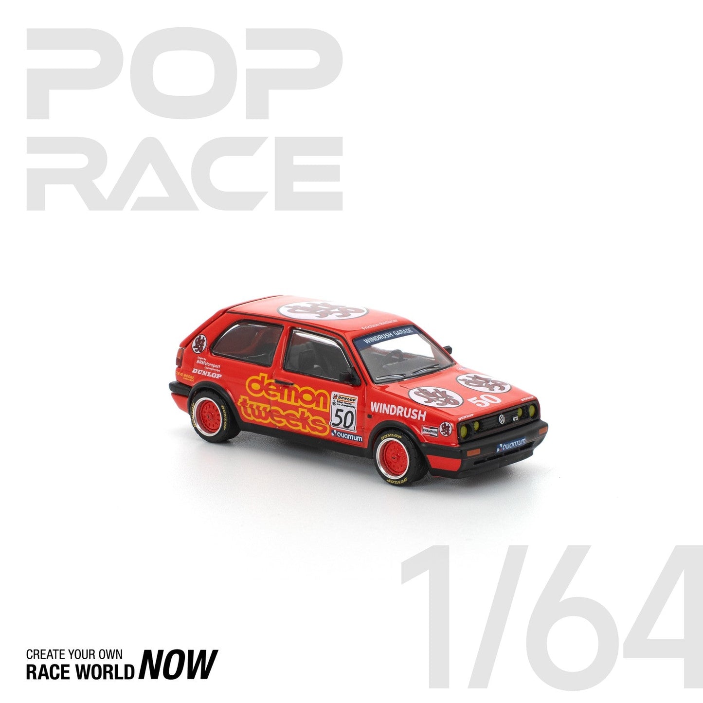 Pop Race - Volkswagen Golf MK2 Team Demon Tweeks BTCC 1988 - Scale 1/64 PR64-105