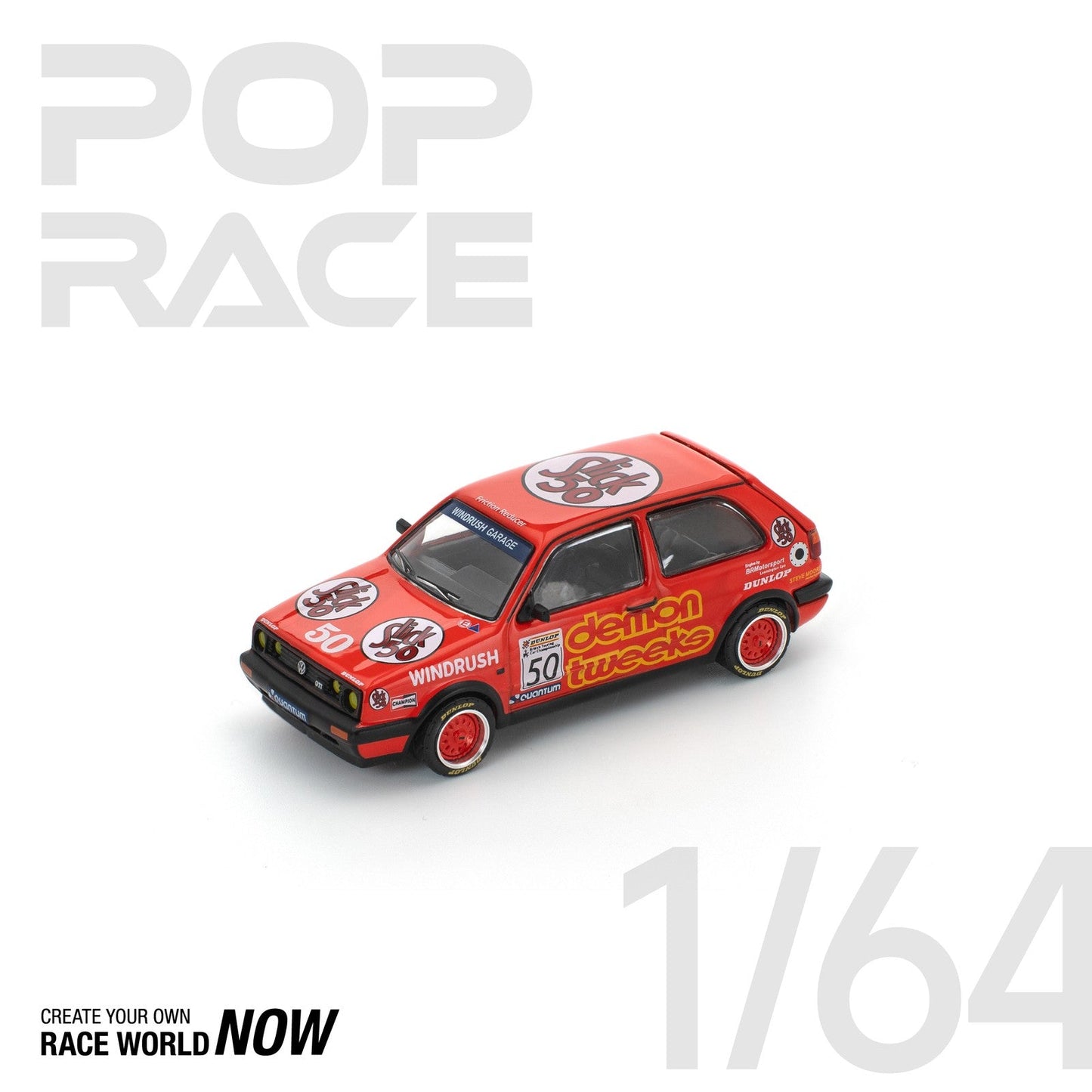 Pop Race - Volkswagen Golf MK2 Team Demon Tweeks BTCC 1988 - Scale 1/64 PR64-105