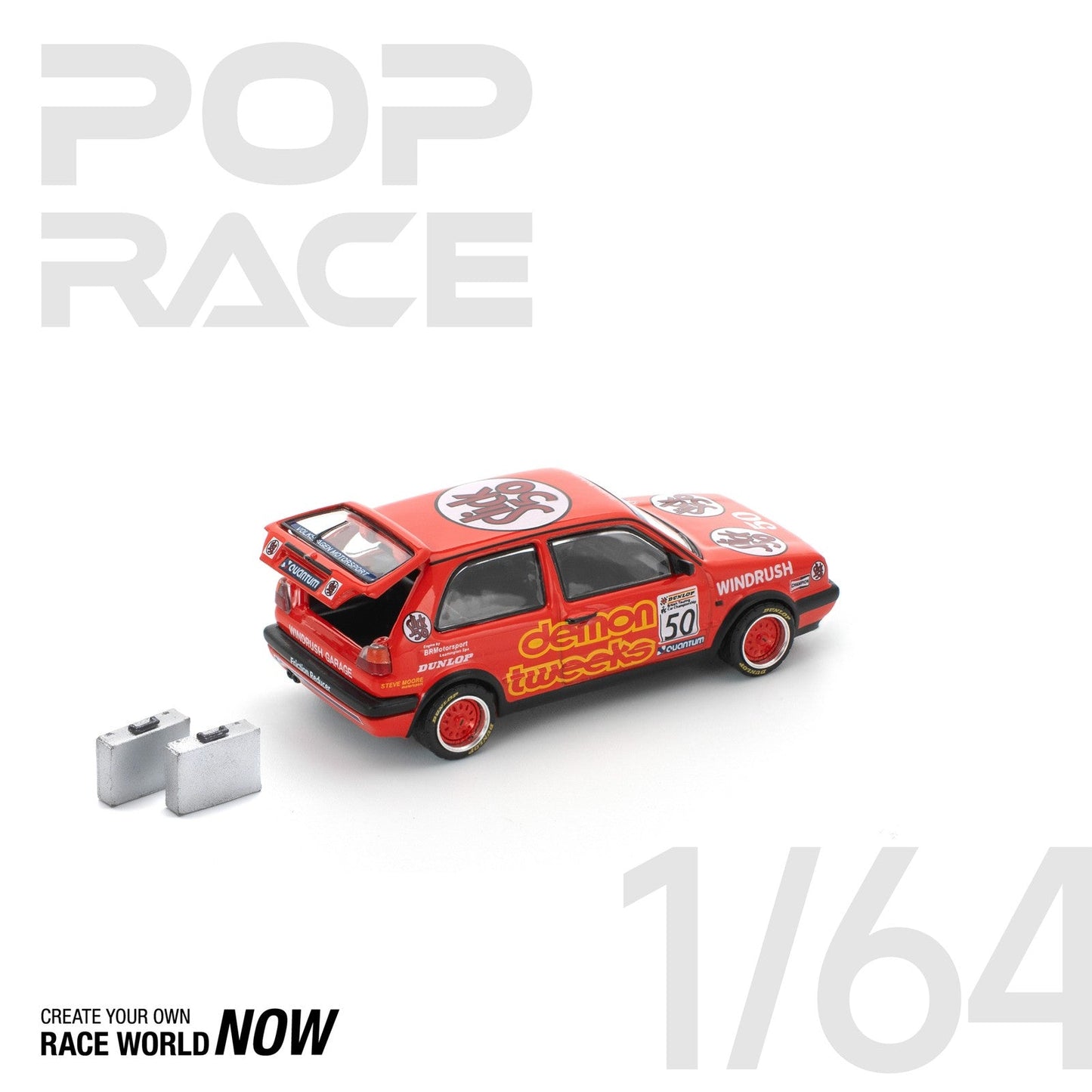 Pop Race - Volkswagen Golf MK2 Team Demon Tweeks BTCC 1988 - Scale 1/64 PR64-105