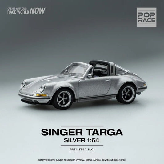Pop Race - Singer Targa  Silver Porsche - Scala 1/64 PR64-SGTA-SL01