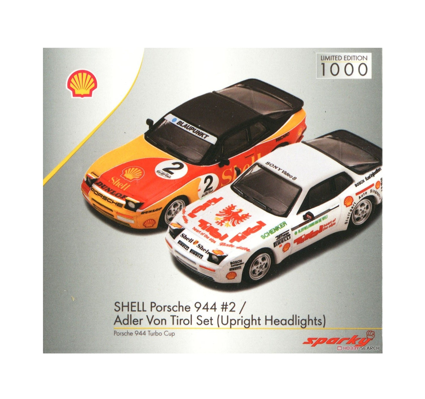 Spark Model - Porsche 944 Shell Turbo Cup #2 &amp; Adler Von Tirol (Upright headlights) - Scale 1/64 YCOMBO64003