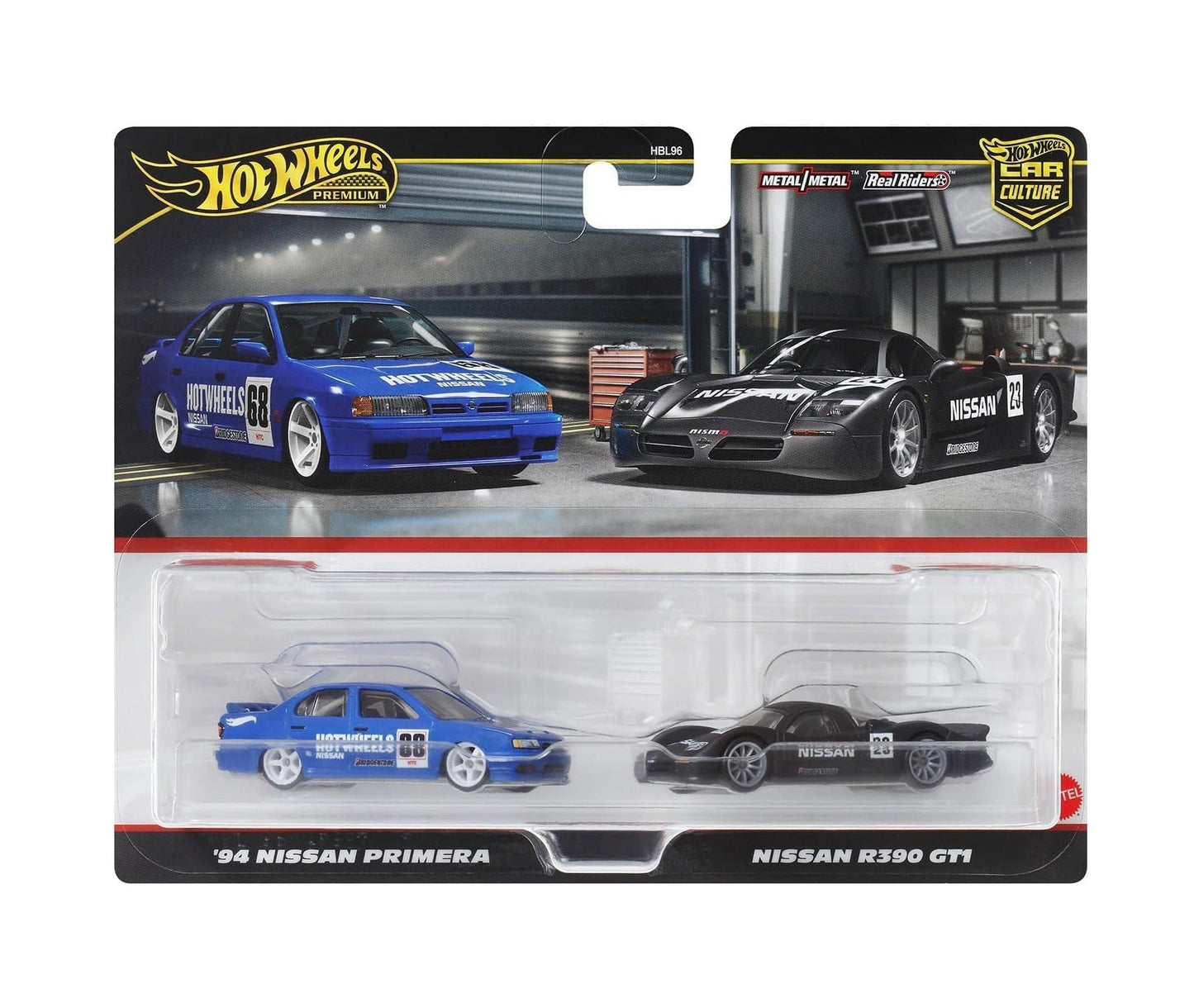 Hot Wheels Premium - 2-Pack '94 Nissan Primera and Nissan R390 GT1 - Scala 1/64